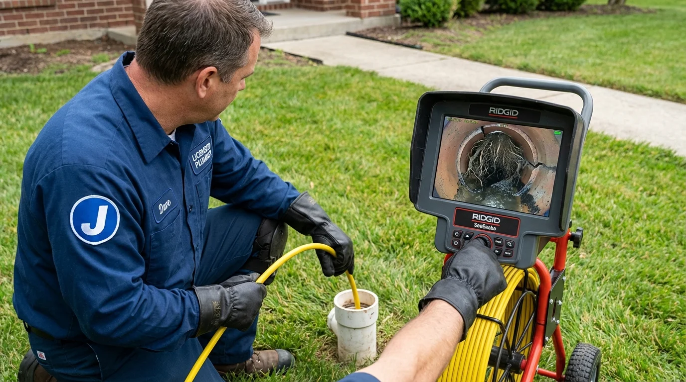 Sewer camera inspection being performed by Johns Plumbing LLC in Lamar