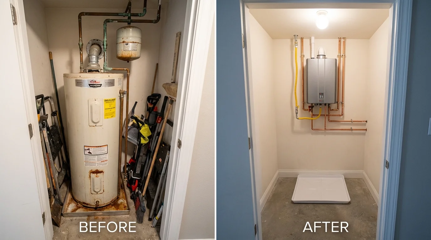 Tank water heater versus wall-mounted tankless unit comparison for Lamar, AR homeowners
